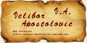 Velibor Apostolović vizit kartica